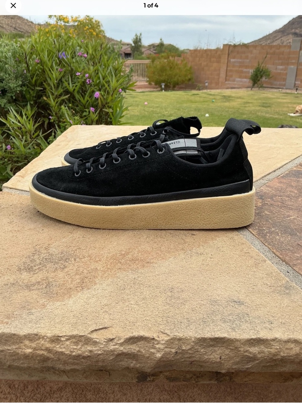 Clear weather Eichler Denali Men's Black Suede Platform Sneakers with Gum Sole
